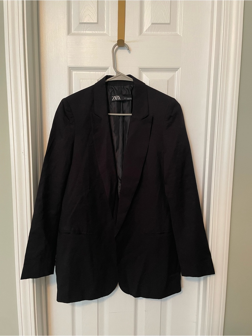 Zara Black Women's Classic Tailored Long Lined Blazer